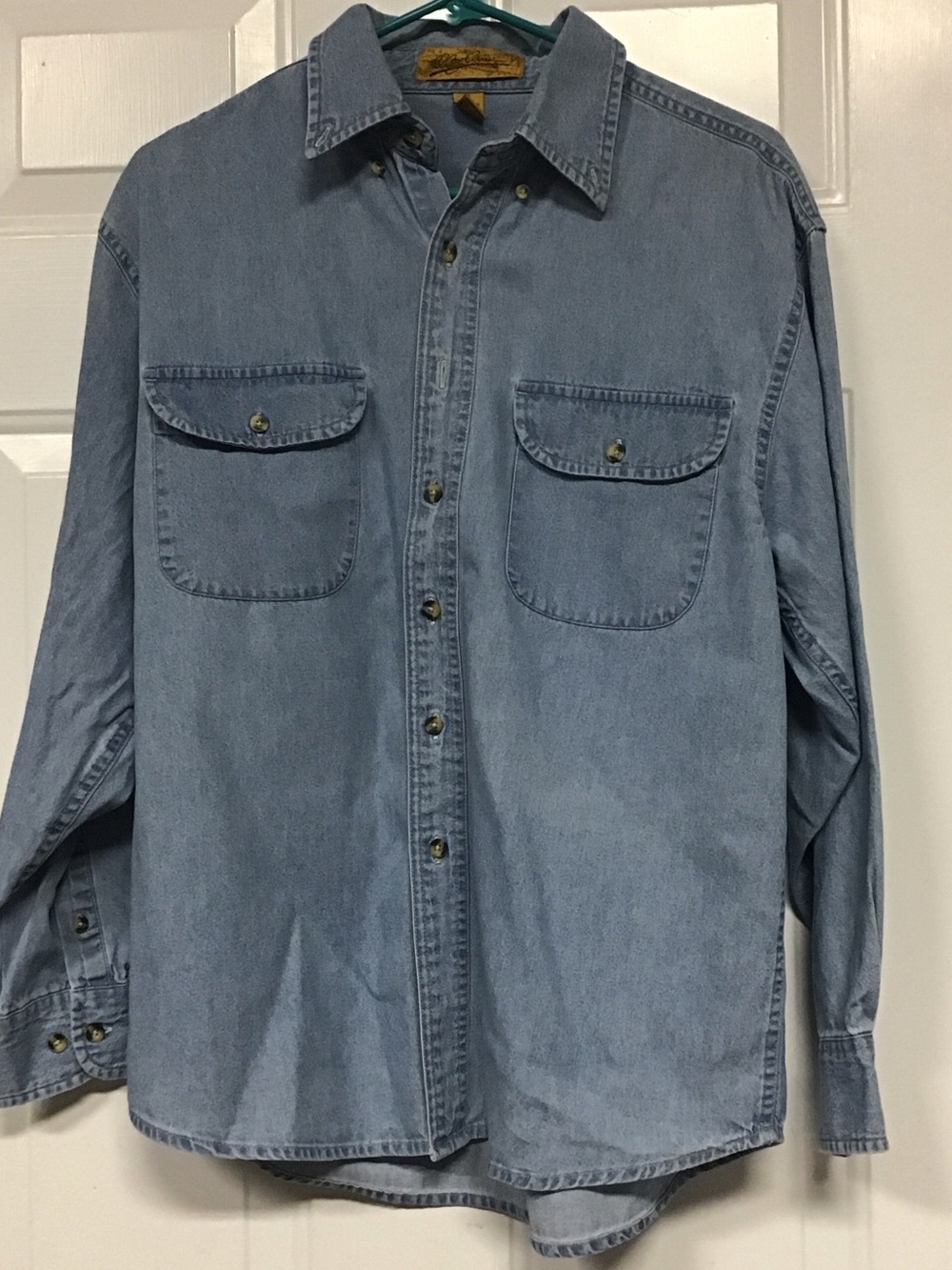 Vintage Oleg Cassini -Cotton Light Denim Button-Down Shirt